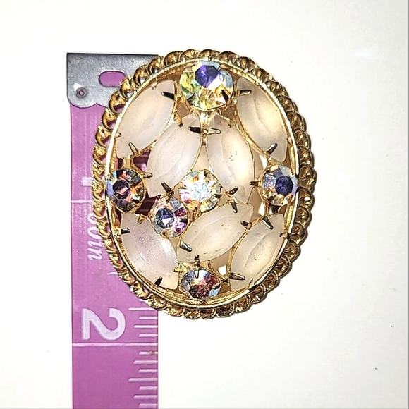 JULIANA FROSTED & AB RHINESTONE BROOCH - VINTAGE BEAUTY - Picture 5 of 7
